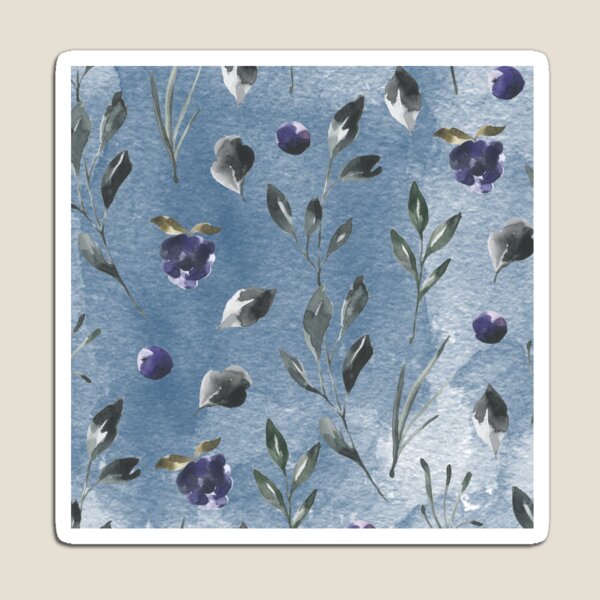 Dark blue watercolor rose flower Magnet