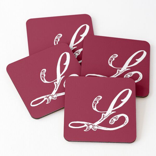 Item preview, Vintage Stylish White Burgundy Red Monogram Letter L designed and sold by Vintage-TM.