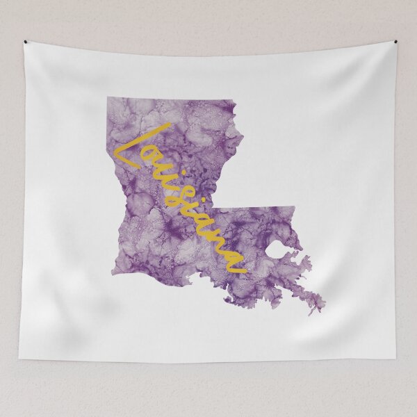 Item preview, Louisiana pride alcohol ink watercolor state sticker designed and sold by Artbysherilong.