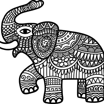 elephant ornament pattern, elephant tribal, decoration