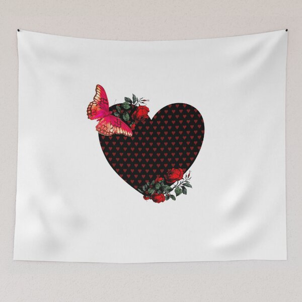 Item preview, Heart with butterfly and roses designed and sold by BiPasternak.