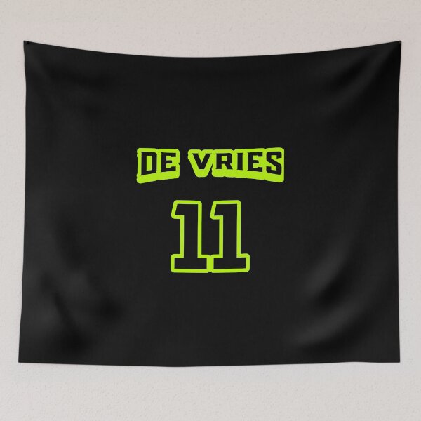 Artikelvorschau, De Vries, nummer 11. Jouw achternaam op je shirt traf een willekeurig nummer. entworfen und verkauft von Zwembad Vergelijker.
