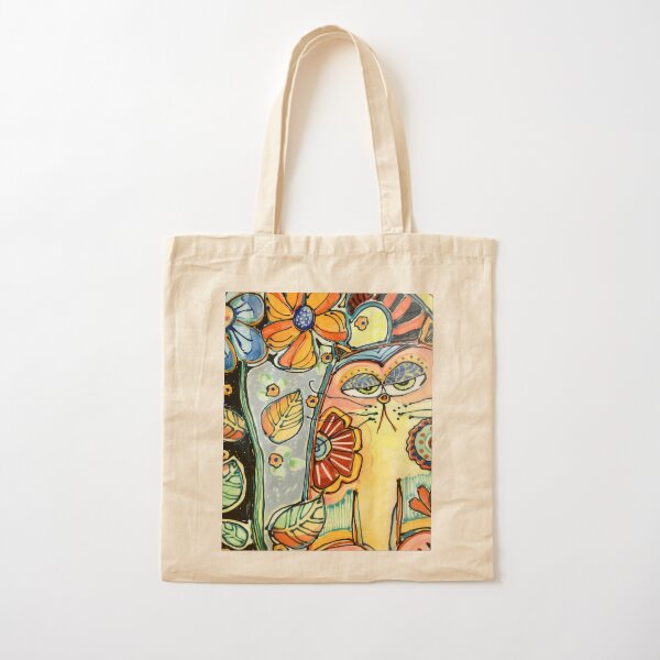 Cat in the Garden Cotton Tote Bag
