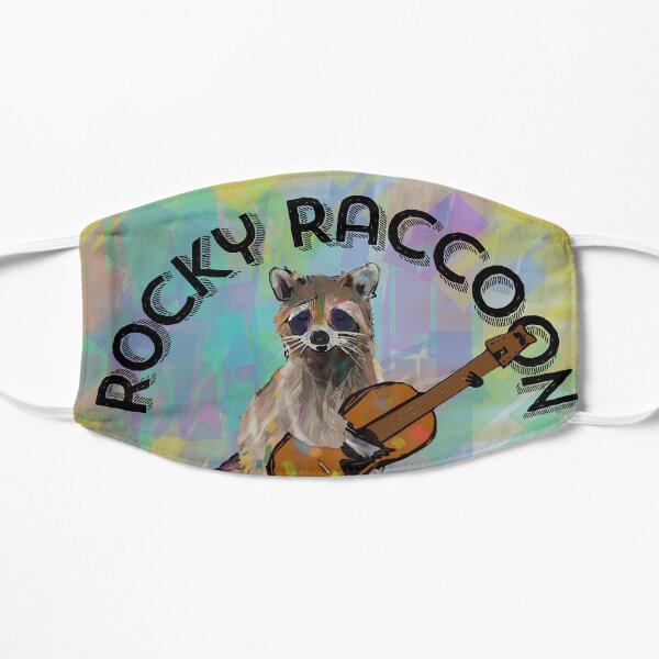 Rocky Raccoon Guitar playing Raccoon Beatles - text Flat Mask