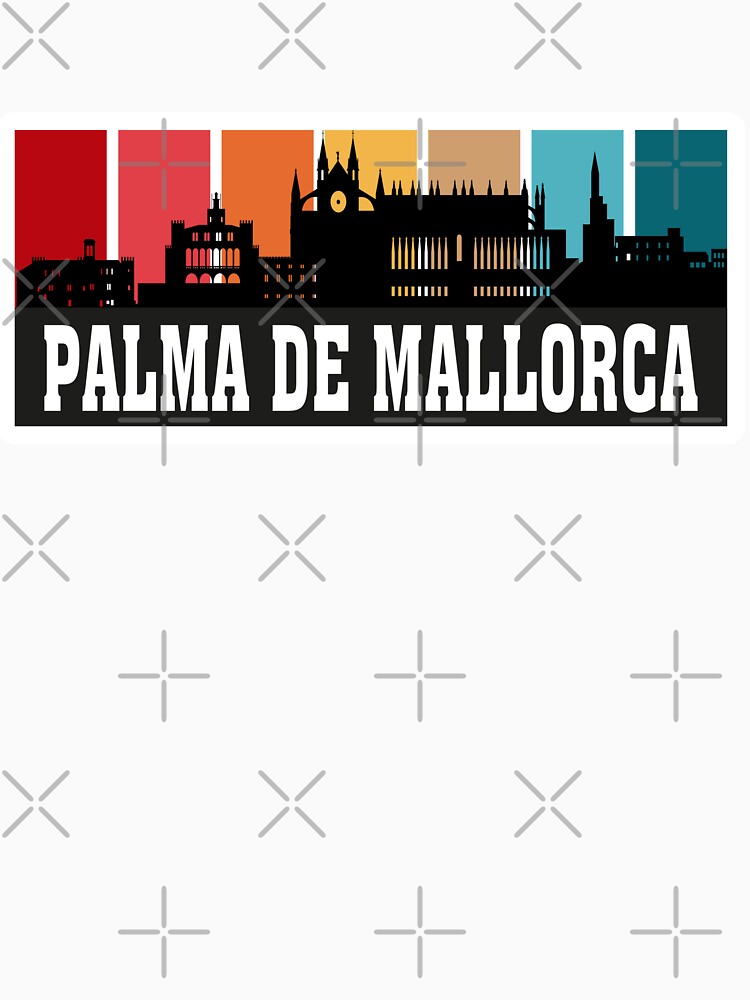 Palma De Mallorca Spain Travel Skyline Silhouette Spanish Flag Classic T-Shirt