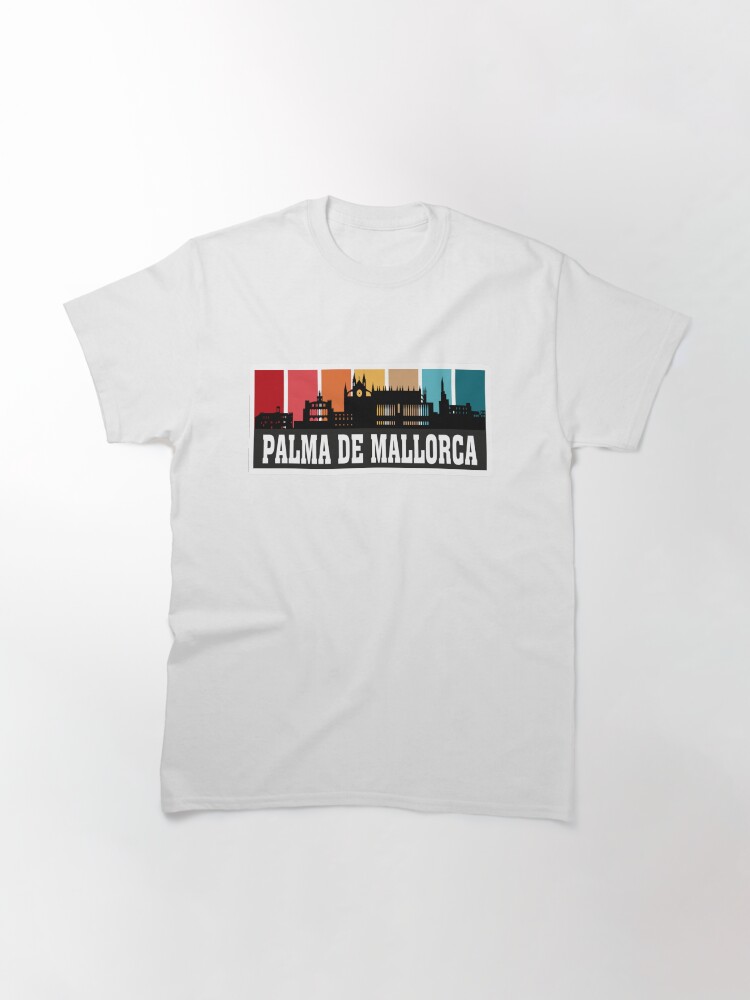 Palma De Mallorca Spain Travel Skyline Silhouette Spanish Flag Classic T-Shirt