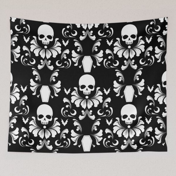Item preview, Skull Damask Pattern designed and sold by Syphi.