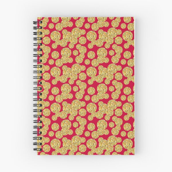 Item preview, abstract yellow circles with spots multiple shades of yellow on red background designed and sold by panyulia21.