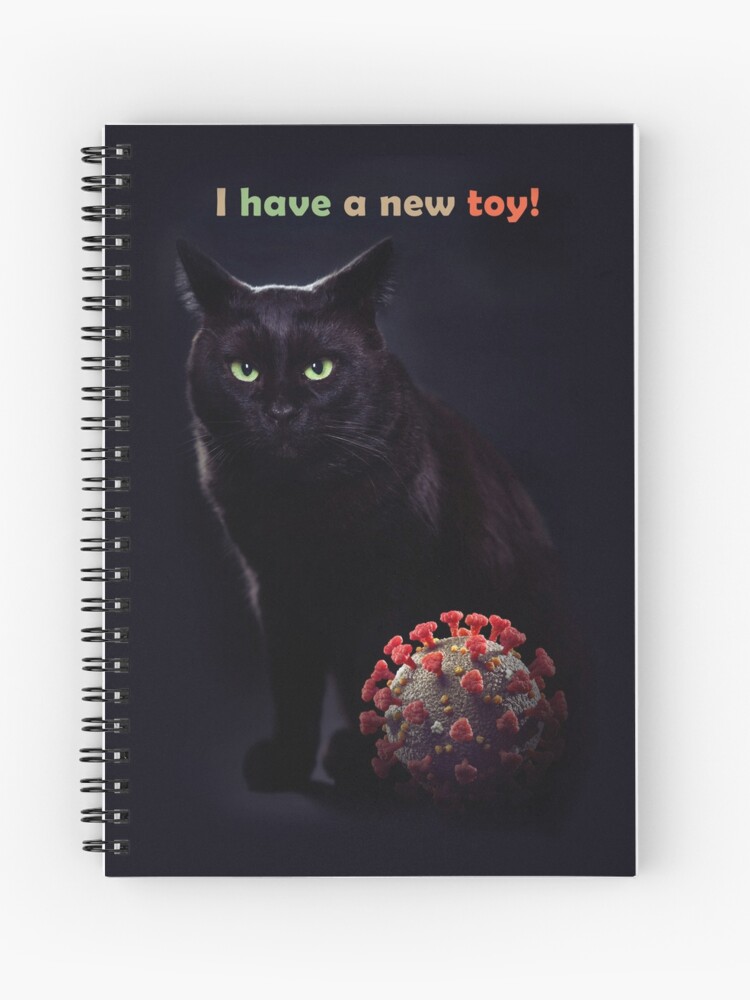 Cahier A Spirale Chat Noir Avec Coronavirus Covid 19 Jouet Covid Humour Blague Drole T Shirt Impression Artistique Par Artnudephotos Redbubble