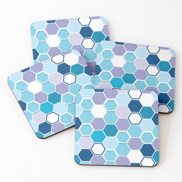 Item preview, Blue hexagons seamless pattern designed and sold by Albamarina.