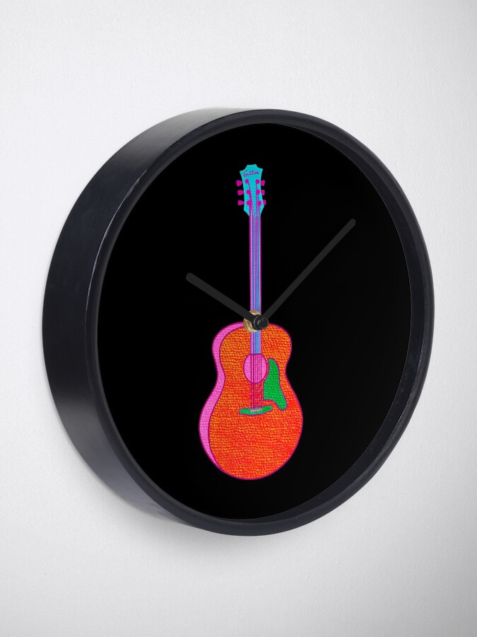 "Neon Guitar" Clock for Sale by kellylouisev Redbubble
