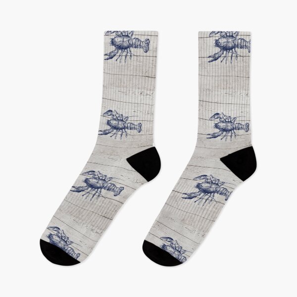 Item preview, Preppy rustic white wood coastal fishing lobster designed and sold by IamTrending.