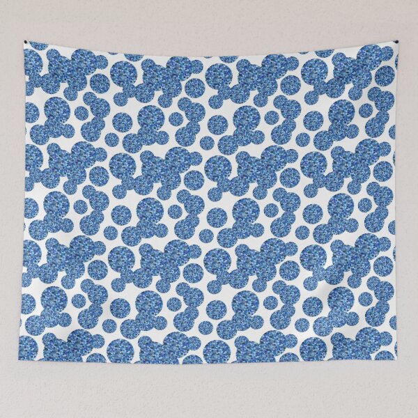 Item preview, abstract blue circles with spots multiple shades of blue  designed and sold by panyulia21.