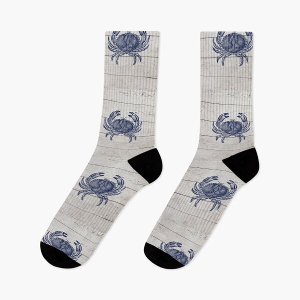 Item preview, Preppy rustic white wood coastal seaside crab designed and sold by IamTrending.