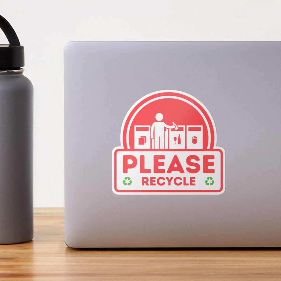 Please Recycle sign for Vacation Rentals Sticker