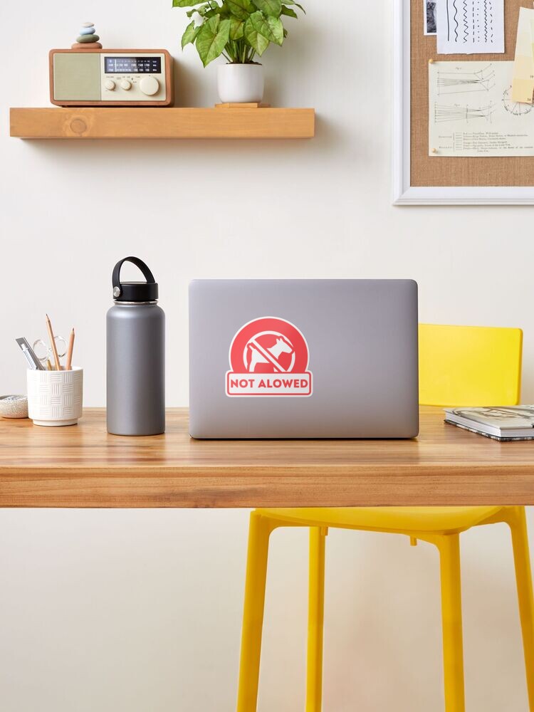 Alternate view of NO PETS sign for Restaurants and Vacation Rentals Sticker