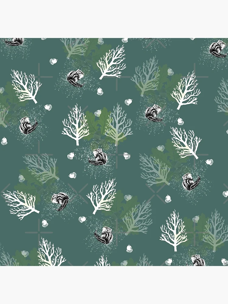 Thumbnail 4 of 4, Clock, Winter forest life designed and sold by Caroline Bochud.