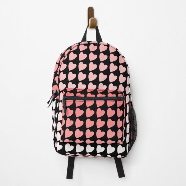 "Pink and Black Heart Pattern " Backpack by OneLook Redbubble