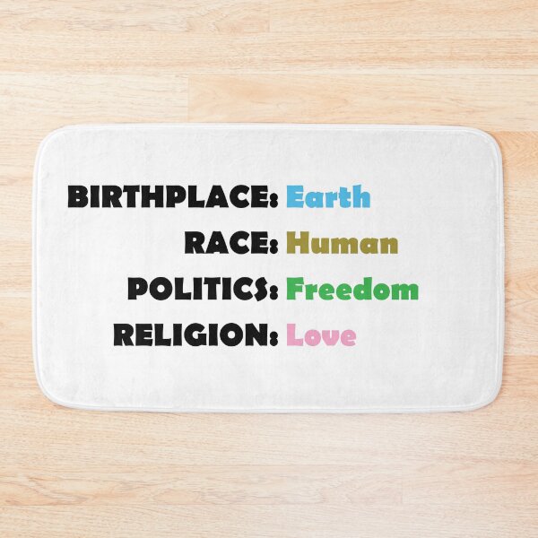 Item preview, Birthplace Earth Race Human Politics Freedom Religion Love - Black designed and sold by LookFrog.