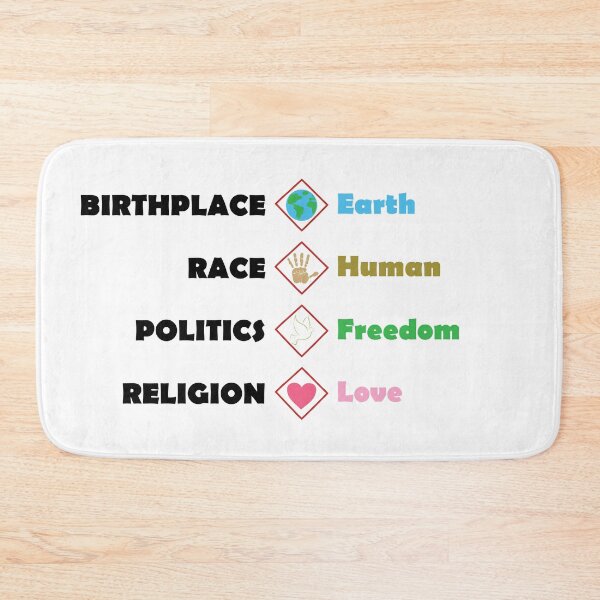 Item preview, Birthplace Earth Race Human Politics Freedom Religion Love - Black designed and sold by LookFrog.