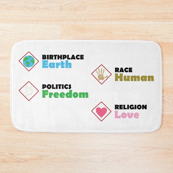 Item preview, Birthplace Earth Race Human Politics Freedom Religion Love - 4 Stickers Pack - Black designed and sold by LookFrog.