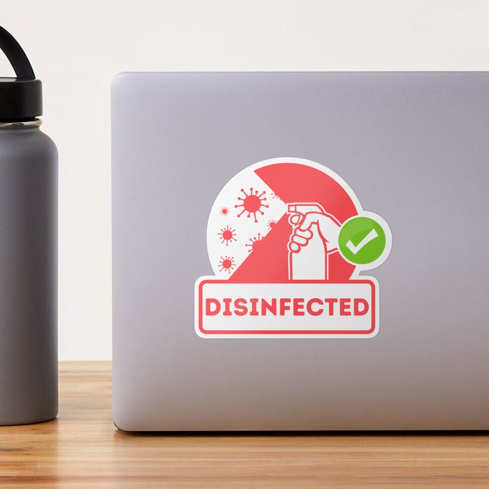 DISINFECTED sign for Vacation Rentals Sticker