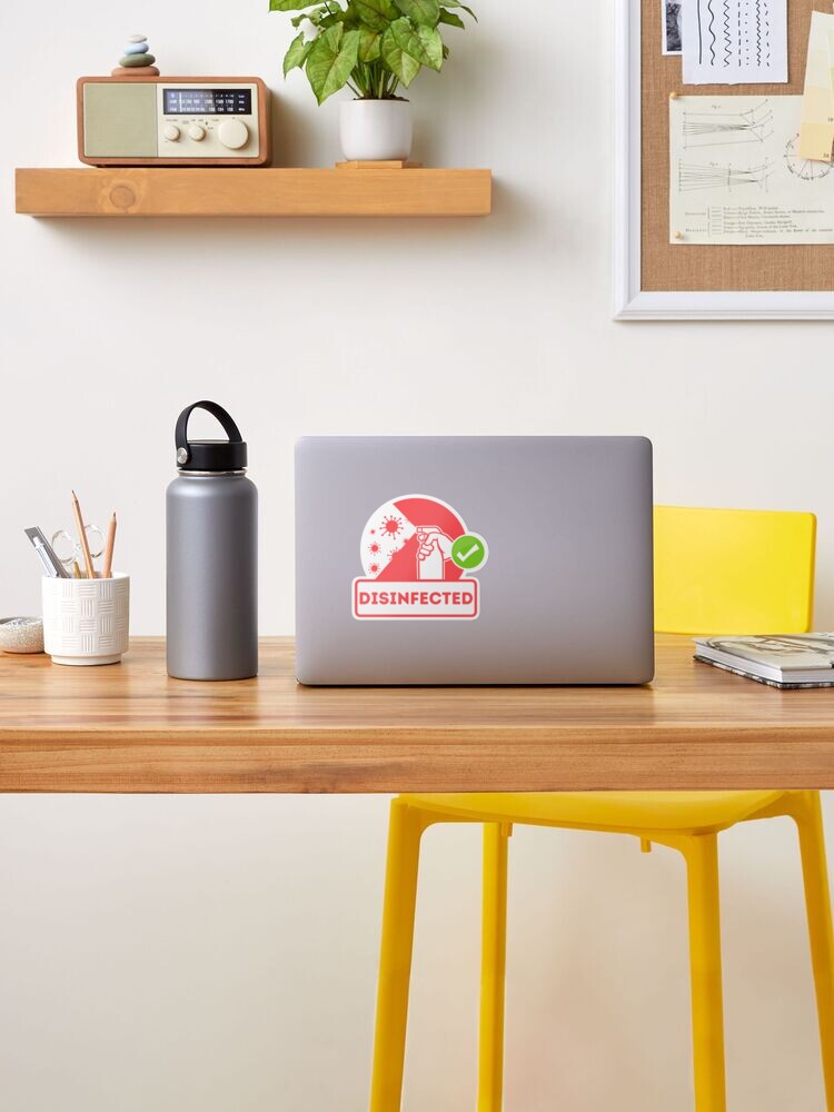 Alternate view of DISINFECTED sign for Vacation Rentals Sticker
