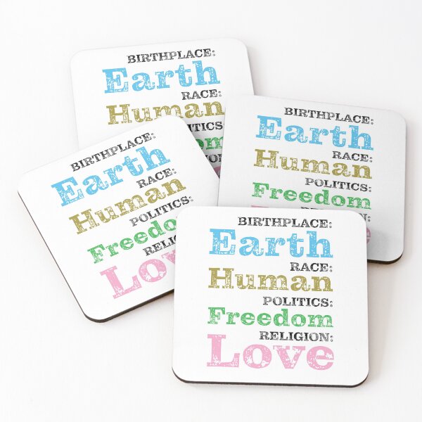Item preview, Birthplace Earth Race Human Politics Freedom Religion Love - Black designed and sold by LookFrog.
