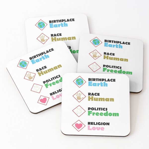 Item preview, Birthplace Earth Race Human Politics Freedom Religion Love - Black designed and sold by LookFrog.
