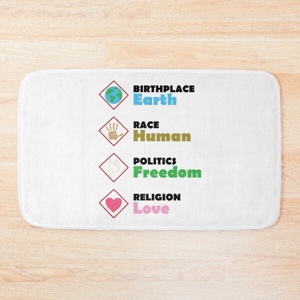 Item preview, Birthplace Earth Race Human Politics Freedom Religion Love - Black designed and sold by LookFrog.