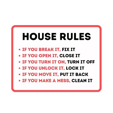 Funny House Rules For Vacation Rentals Poster For Sale By IronMark19   Raf,360x360,075,t,fafafa Ca443f4786 