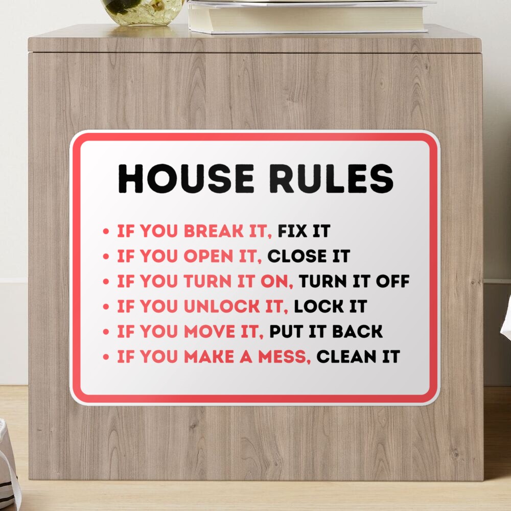 Funny House Rules for Vacation Rentals Sticker