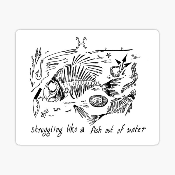 Item preview, struggling like a fish out of water designed and sold by Isabel Clare.