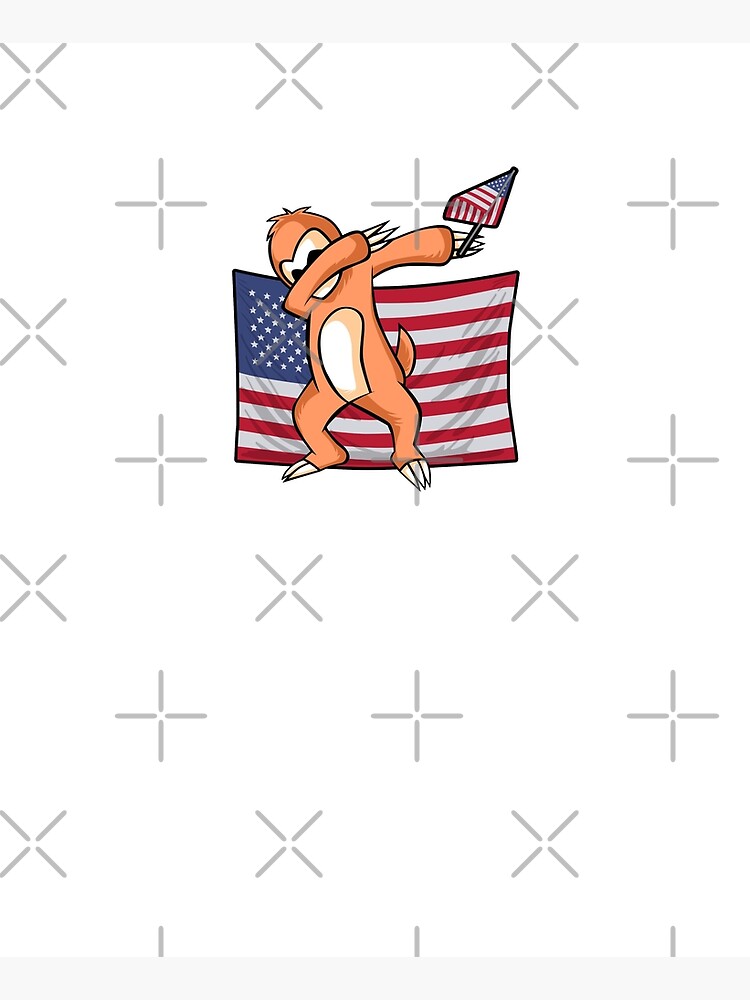 Dab For Freedom Sloth American Flag by TeeVision