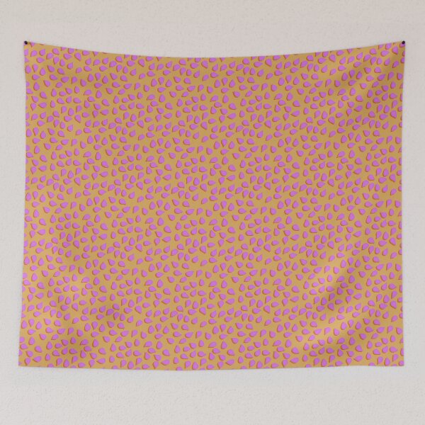 Item preview, semillas de calabaza rosa sobre amarillo designed and sold by MayCartPrintArt.