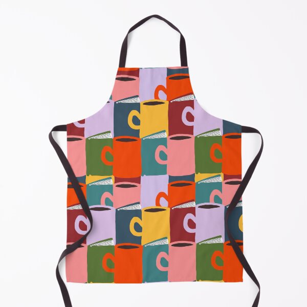 Item preview, "Cozy Hygge Reading" Pop Art Modern Books Coffee Tea Pink Red Orange Yellow Blue Green Graphic Designer Print designed and sold by victoriabdesign.