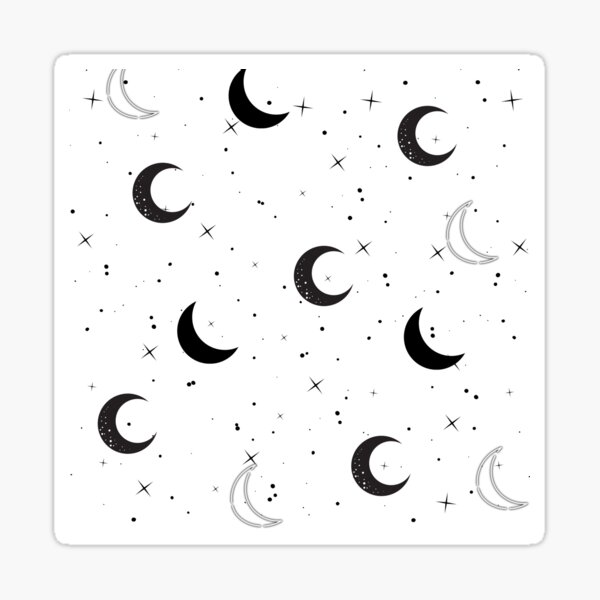 "Moon and Stars" Sticker for Sale by Asley Redbubble