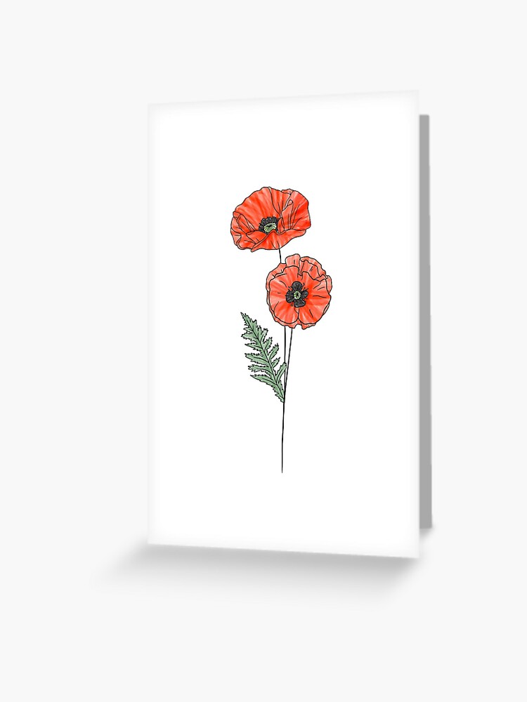 Tarjetas de felicitación «Flor del mes de nacimiento de agosto | Poppy |  Color» de ekwdesigns | Redbubble