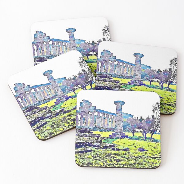 Item preview, Paestum: trees with column and temple in the archeolocical site designed and sold by Giuseppe Cocco.