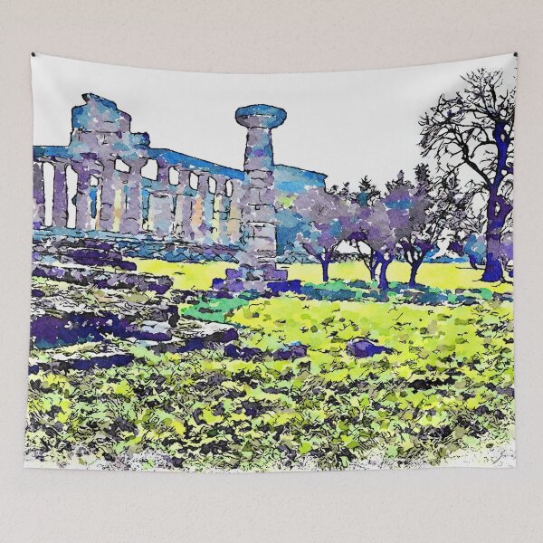Item preview, Paestum: trees with column and temple in the archeolocical site designed and sold by Giuseppe Cocco.