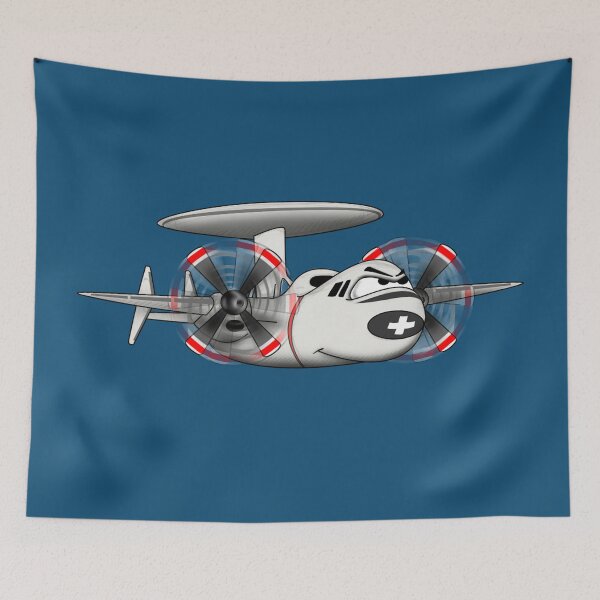 Item preview, E-2 Hawkeye Early Warning AEW Military Aircraft Cartoon Illustration designed and sold by hobrath.