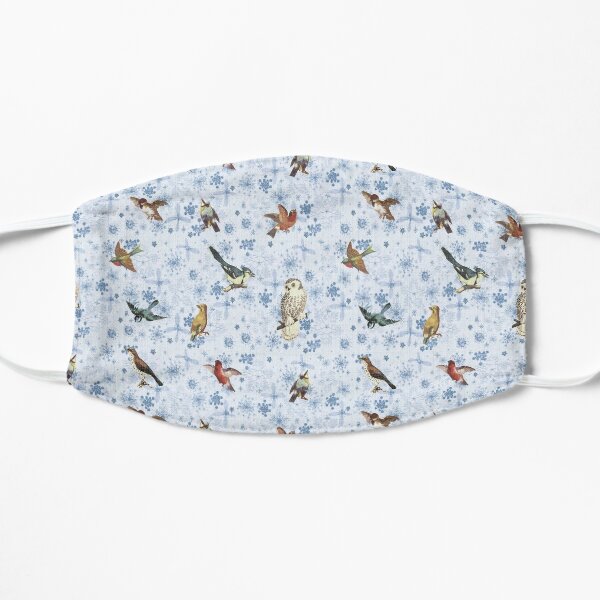 Winter Song Birds with snowflakes Flat Mask