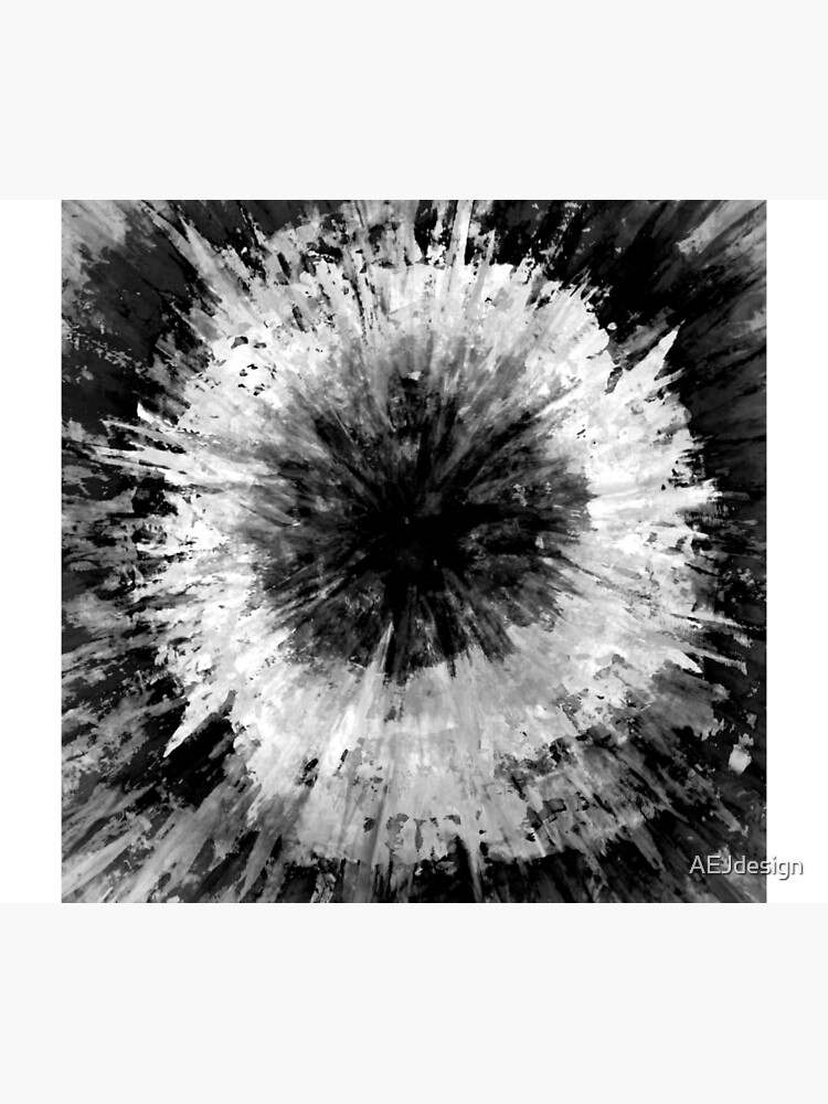 Thumbnail 6 of 6, Comforter, Black and White Tie Dye Painted Multi-Media Design designed and sold by AEJdesign.