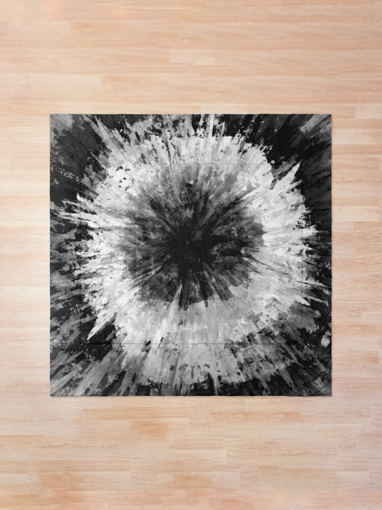 Thumbnail 1 of 6, Comforter, Black and White Tie Dye Painted Multi-Media Design designed and sold by AEJdesign.