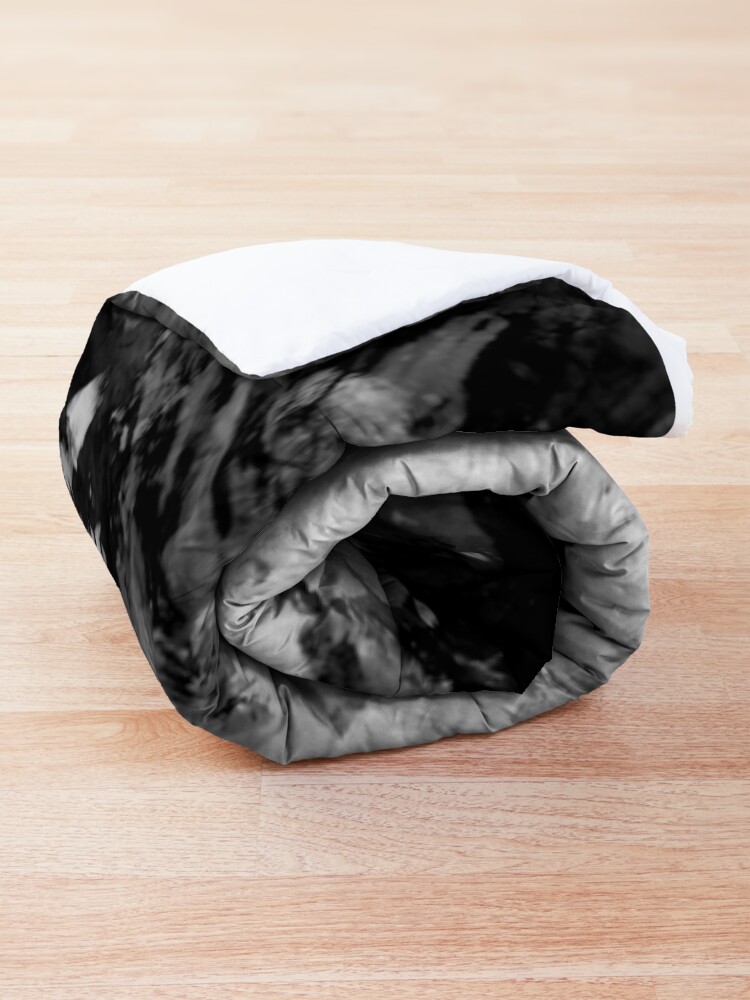 Thumbnail 4 of 6, Comforter, Black and White Tie Dye Painted Multi-Media Design designed and sold by AEJdesign.