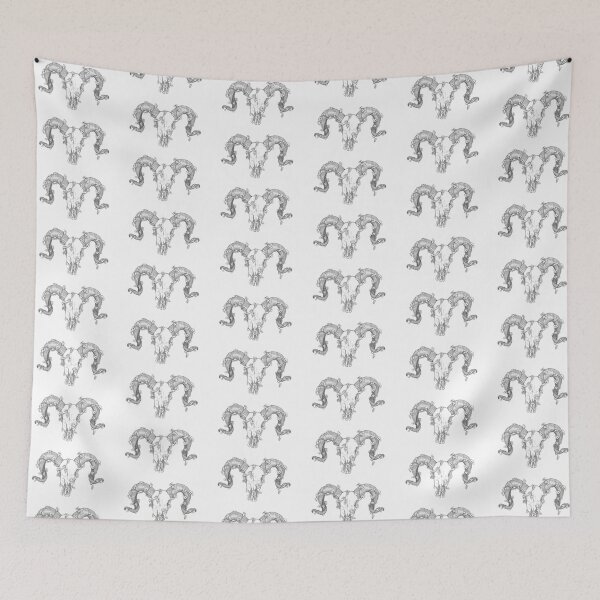 Item preview, Zodiac: Aries - The Ram (Skull and Vines) designed and sold by Kara Hatton.