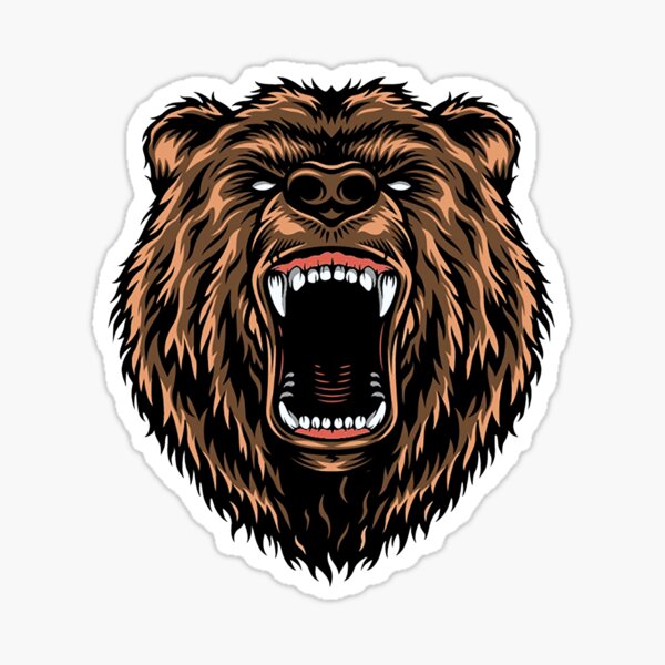 Roaring Grizzly Bear Sticker