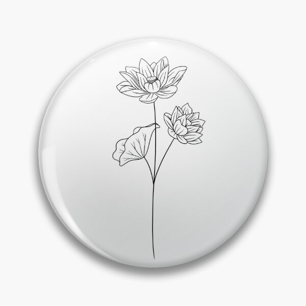 Item preview, July Birth Month Flower | Lotus | B/W designed and sold by ekwdesigns.