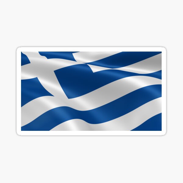 Greek Flag Sticker For Sale By Lycospro Redbubble