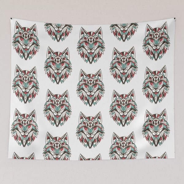 Item preview, colourful abstract wolf design designed and sold by AnthonyVdV.